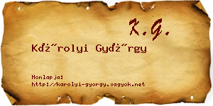 Károlyi György névjegykártya