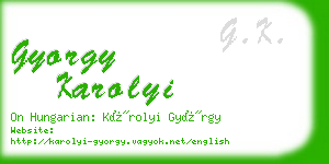 gyorgy karolyi business card